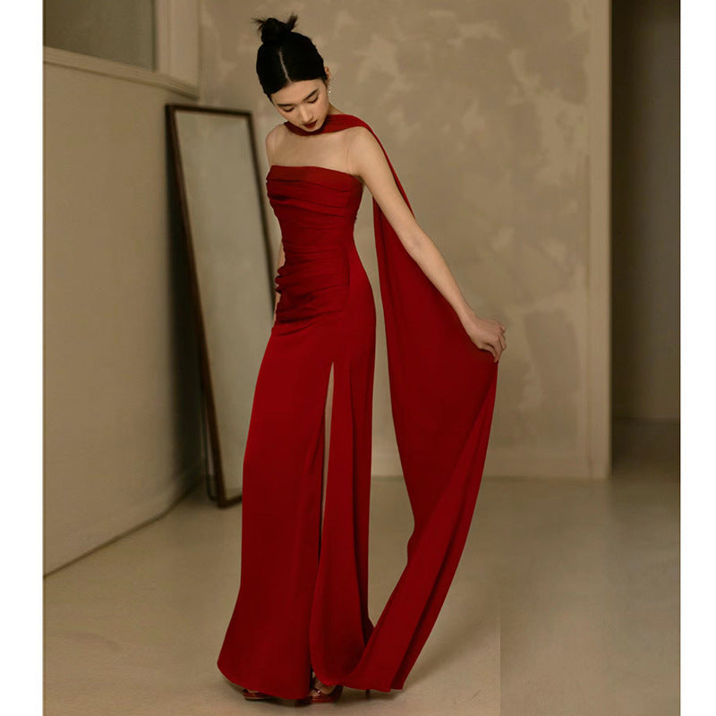 Norvielle Damen Strapless Abendkleid Figurbetont
