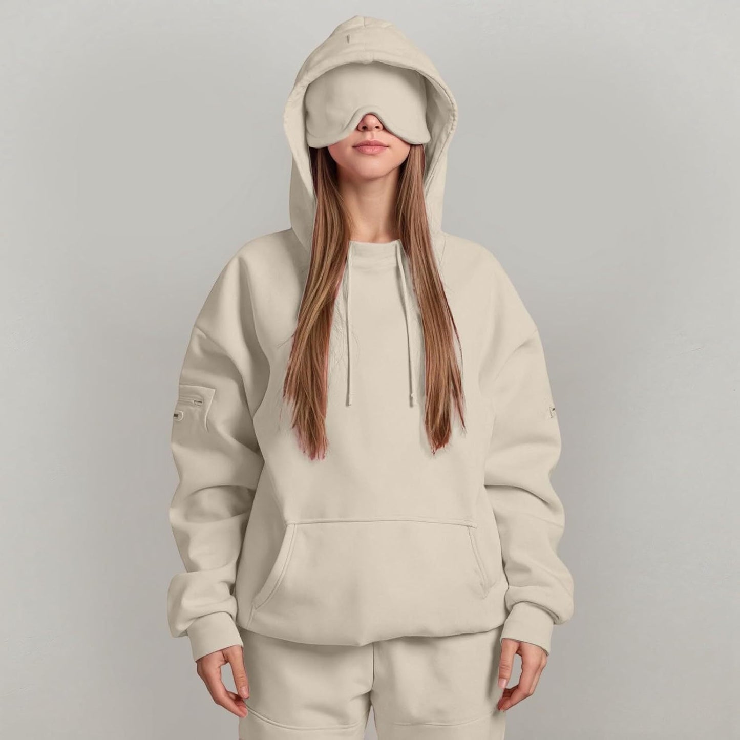 Damen Kapuzenpullover mit Schlafmaske Norvielle
