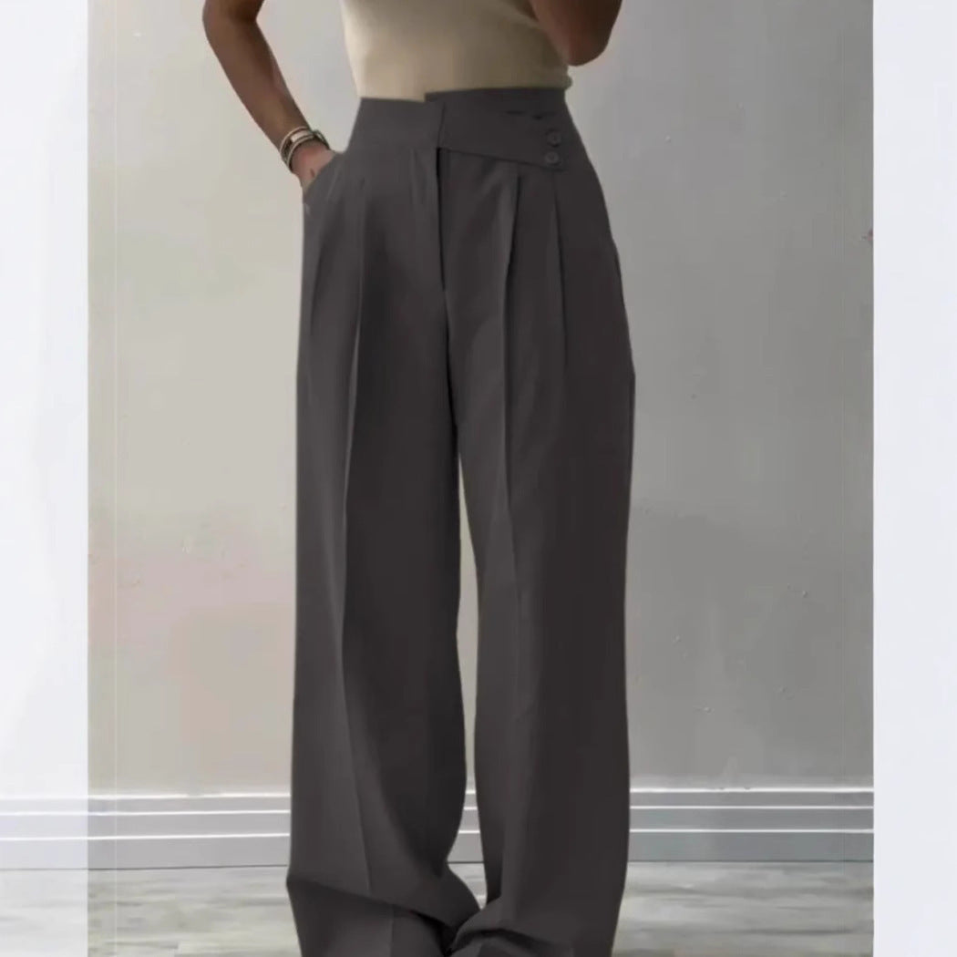Damen Bügelfaltenhose Weite Bein Norvielle