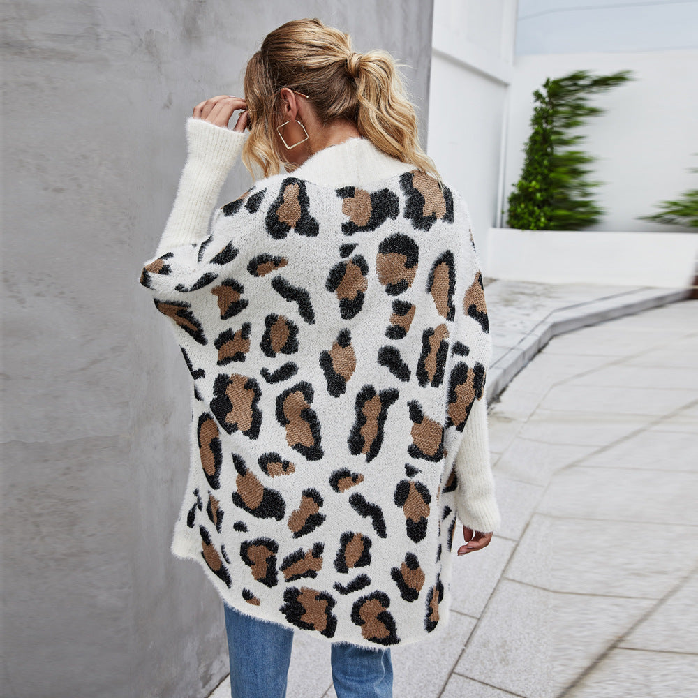 Damen Strickjacke Leopardenmuster Kuschelig Norvielle