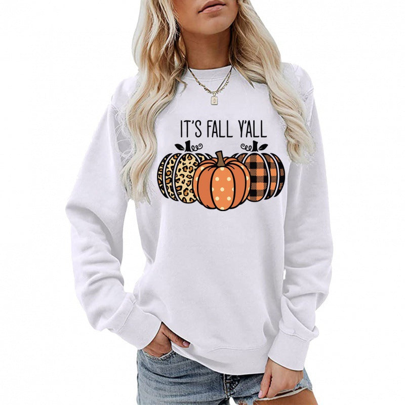 Damen Sweatshirt Herbstmotiv Baumwolle Bequem Grün
