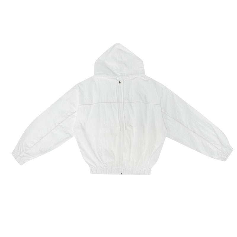 Damen Windbreaker-Jacke Leicht Kapuze Kängurutasche Norvielle