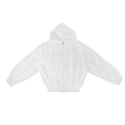 Damen Windbreaker-Jacke Leicht Kapuze Kängurutasche Norvielle