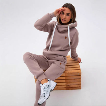 Damen Hoodie Jogginghosen Set Hochkragen Norvielle