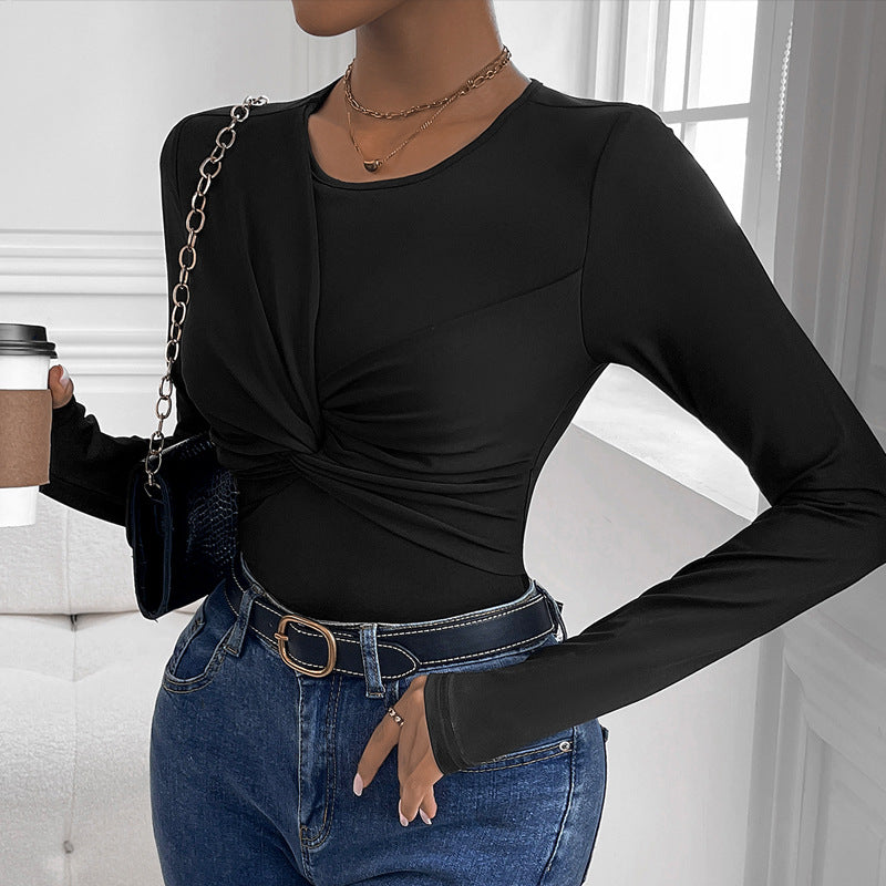 Damen Oberteil Figurbetont Twist-Design Norvielle