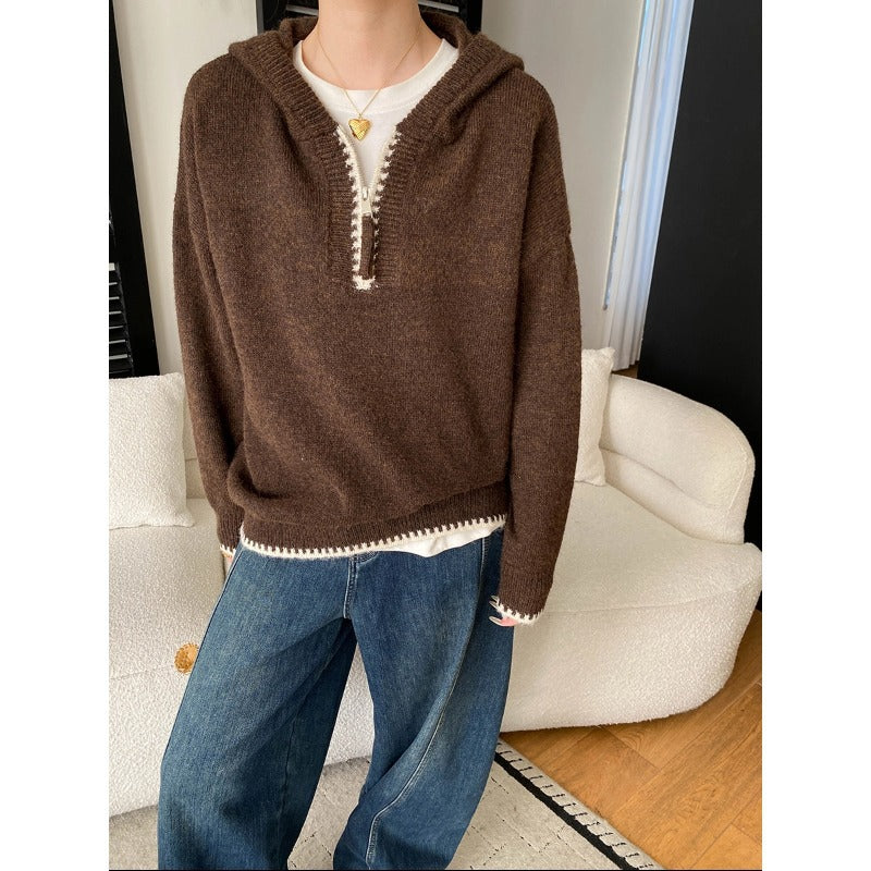 Damen Hoodie Kuschelig Halbreißverschluss Bequem Norvielle - Norvielle