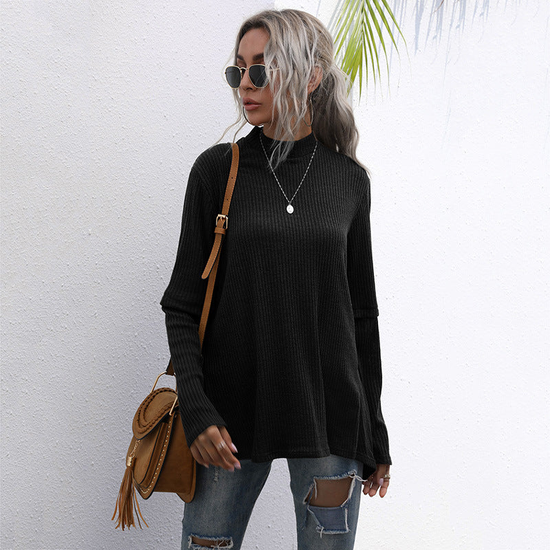 Damen Pullover Hochkragen Strukturiertes Waffelmuster Norvielle - Norvielle