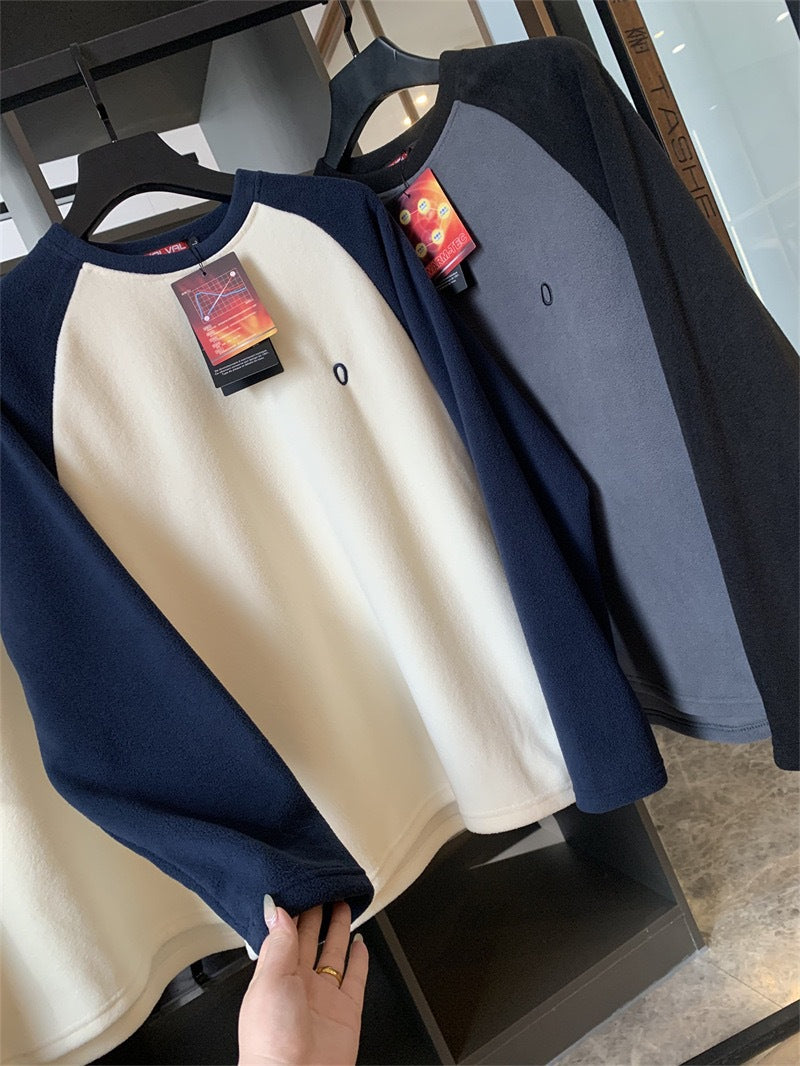 Damen Fleece Oberteil Raglanärmel Hochkomfort Beige