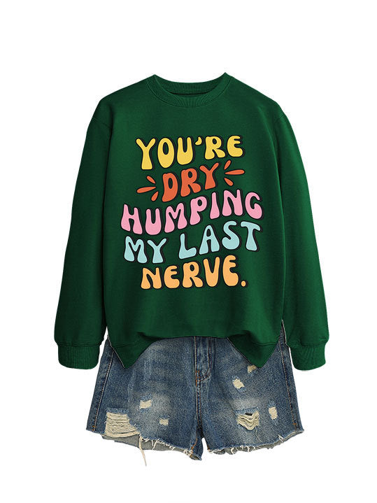 Damen Sweatshirt Comic-Slogan Lässig Norvielle
