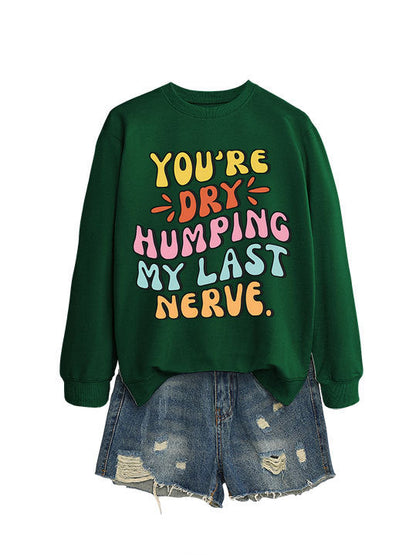Damen Sweatshirt Comic-Slogan Lässig Norvielle