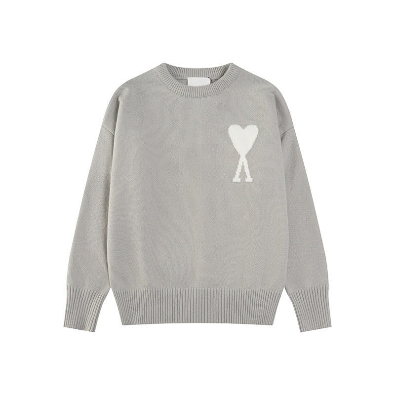 Damen Strickpullover Herz-Muster