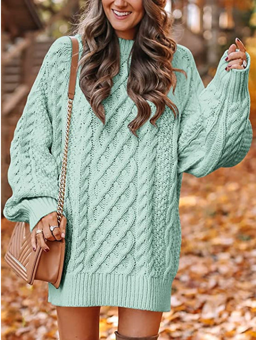 Damen Strickpullover Groß Zopfmuster Norvielle