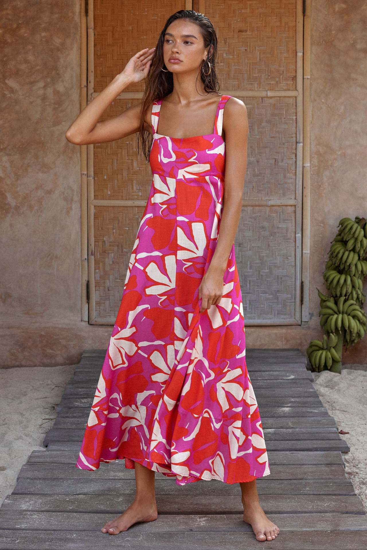 Damen Maxikleid Floralmuster Norvielle