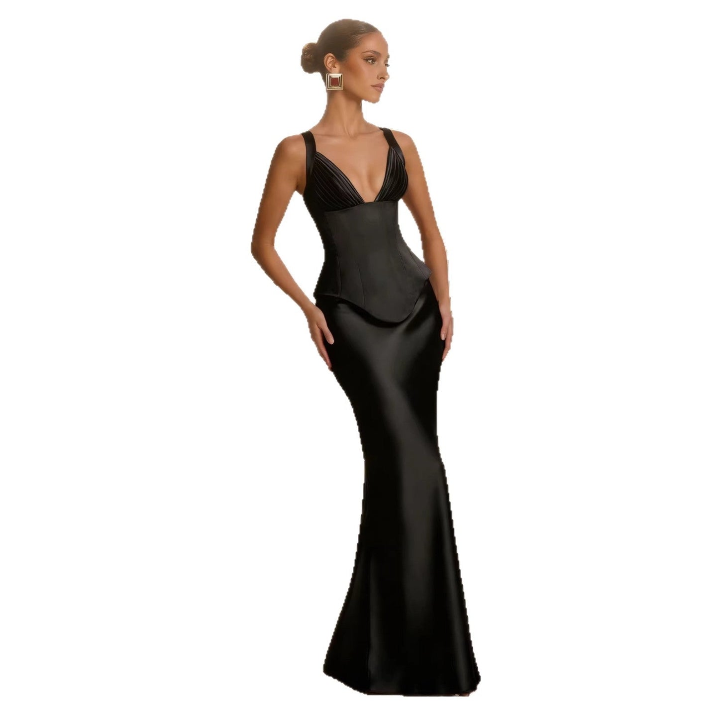 Damen Abendkleid V-Ausschnitt Figurformend Norvielle