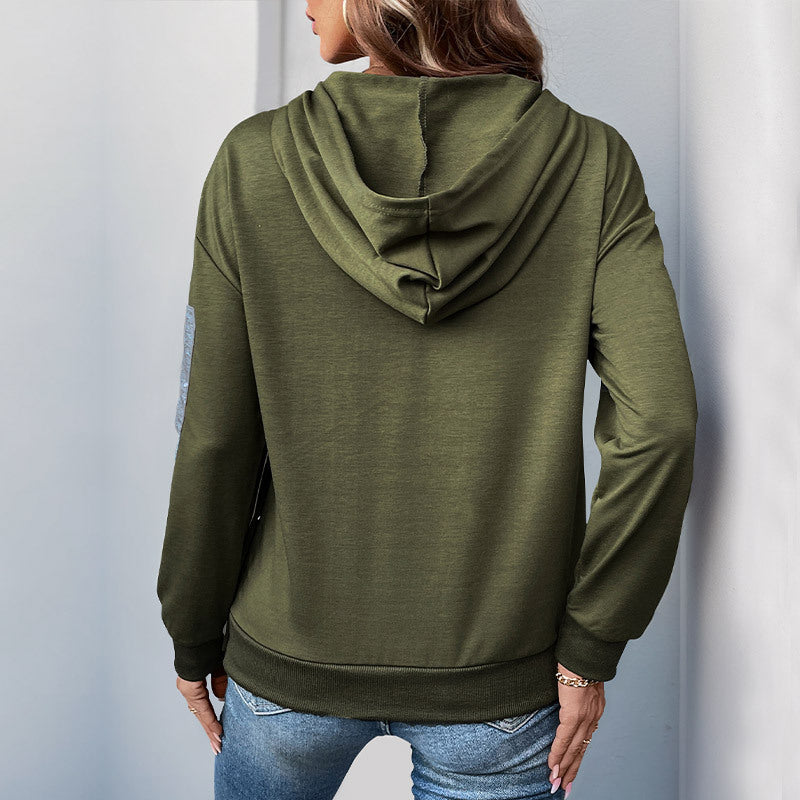 Damen Kapuzenpullover Lässig Reißverschluss