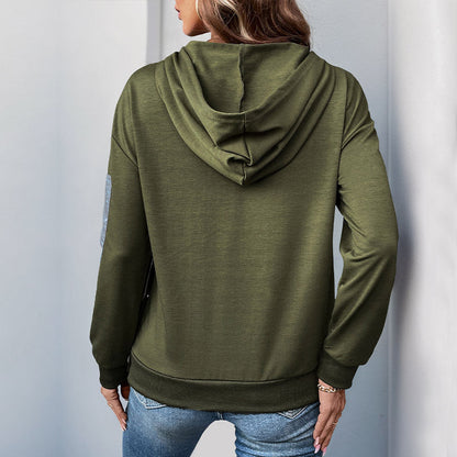 Damen Kapuzenpullover Lässig Reißverschluss