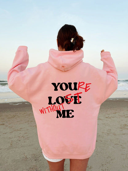 Damen Oversized Kapuzensweater mit Aufdruck