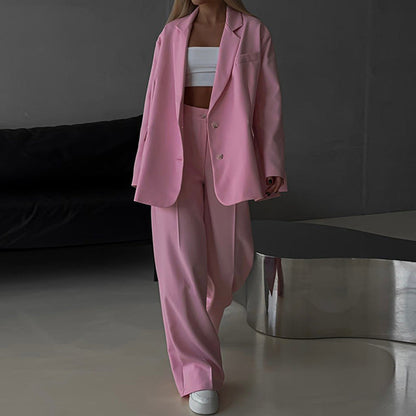 Damen Blazer Anzug Set mit hohen Hosen Norvielle