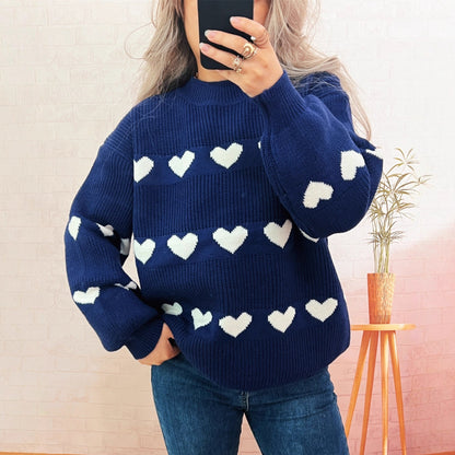 Damen Pullover Herzmuster Norvielle
