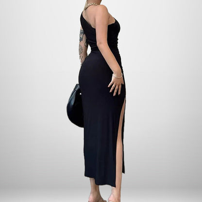 Damen Wickelkleid Asymmetrisch Hohem Schlitz Norvielle