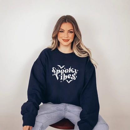 Damen Sweatshirt Halloween-Design Bequem Schwarz - Norvielle
