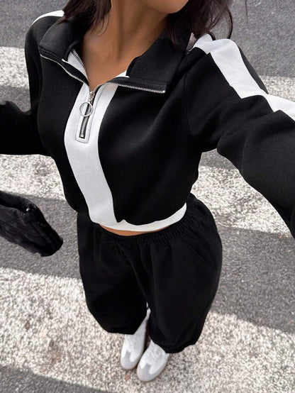 Damen Hoodie Jogginganzug Weite Bein Norvielle