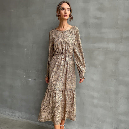 Damen Maxikleid Elastischer Gürtel Rüschen Elegant