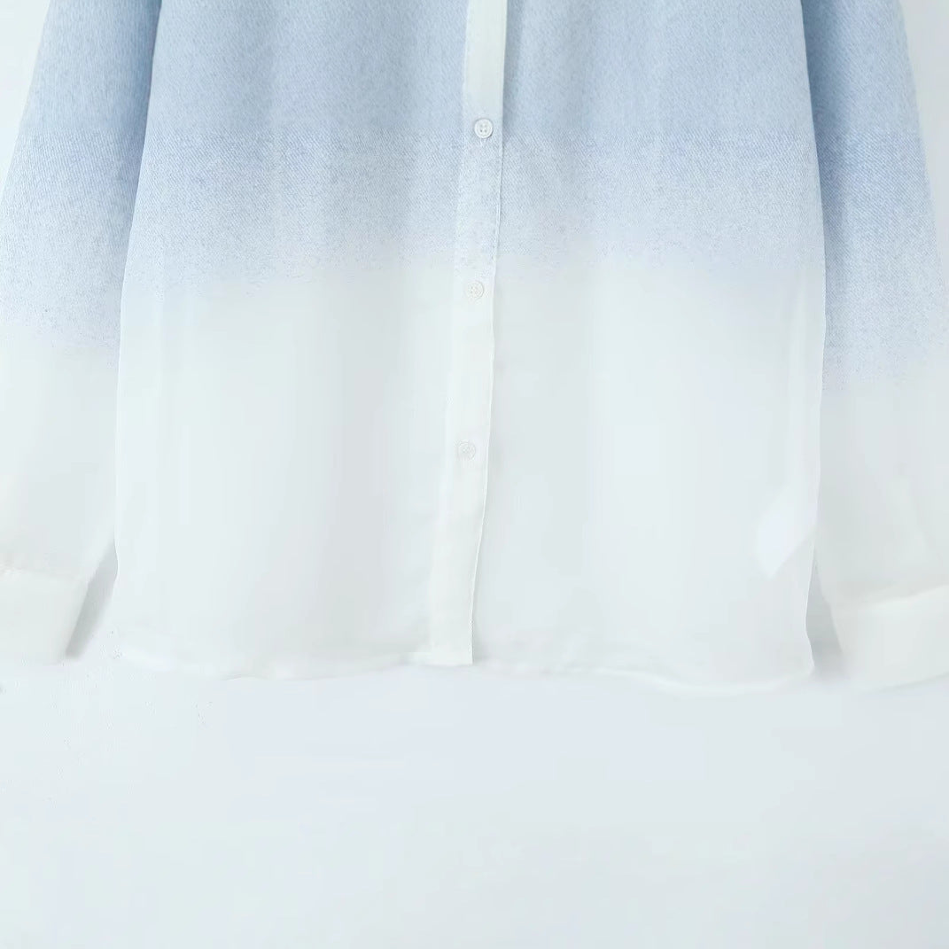 Damen Bluse Leichter Farbverlauf Norvielle