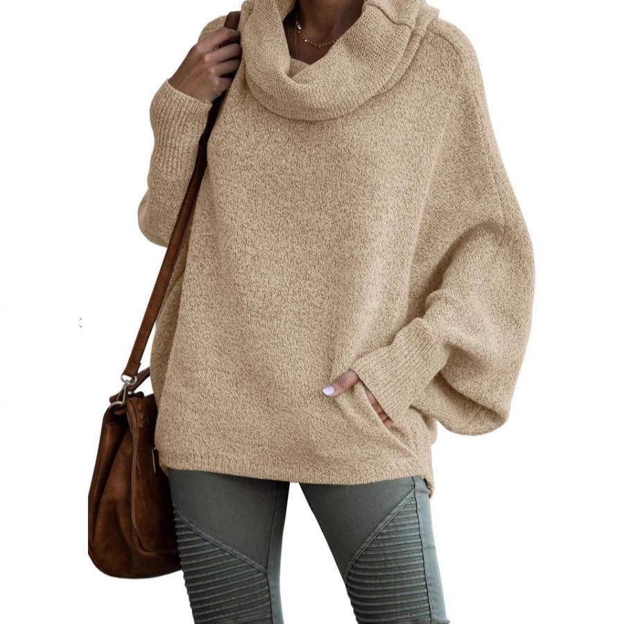 Damen Rollkragenpullover Weite Ärmel Norvielle