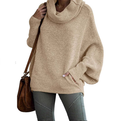 Damen Rollkragenpullover Weite Ärmel Norvielle