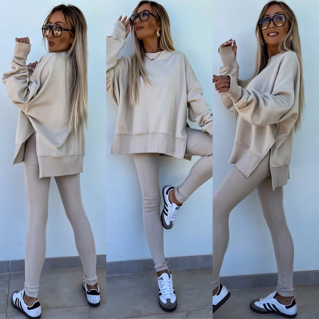 Damen Sportanzug Oversized Sweatshirt und Leggings Norvielle