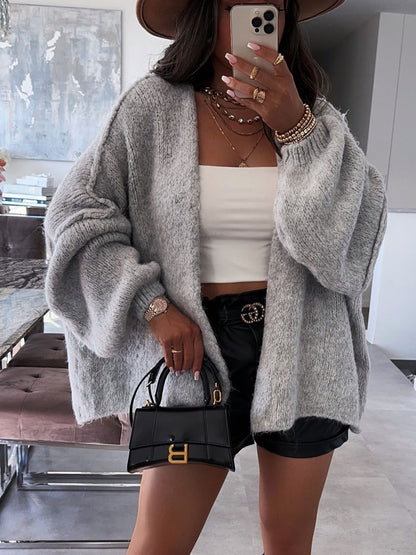 Damen Strickjacke Voluminöse Ärmel Norvielle