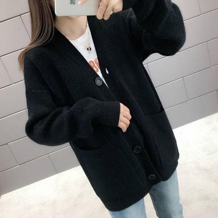 Damen Strickcardigan Übergroß Mit Taschen Norvielle