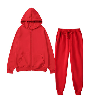 Damen Kapuzenpullover Set Bequem Reißverschluss