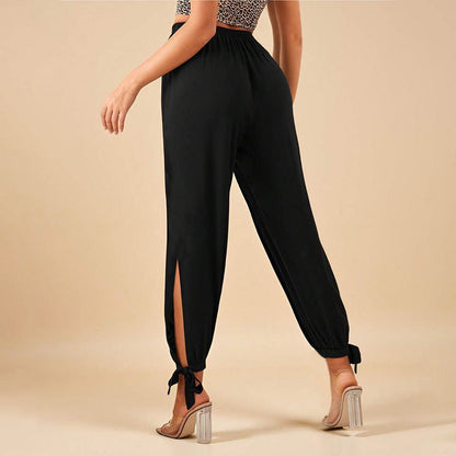 Damenhose Elegante Mit Seitenschlitzen Kordelzug Norvielle