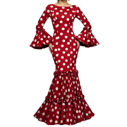 Damen Maxikleid mit Volant und Polka-Dots Norvielle