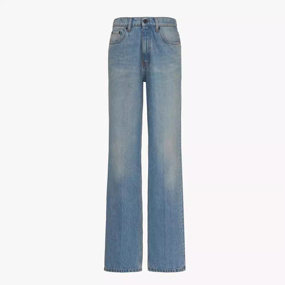 Damen Weite Jeans Hochgeschnitten Norvielle