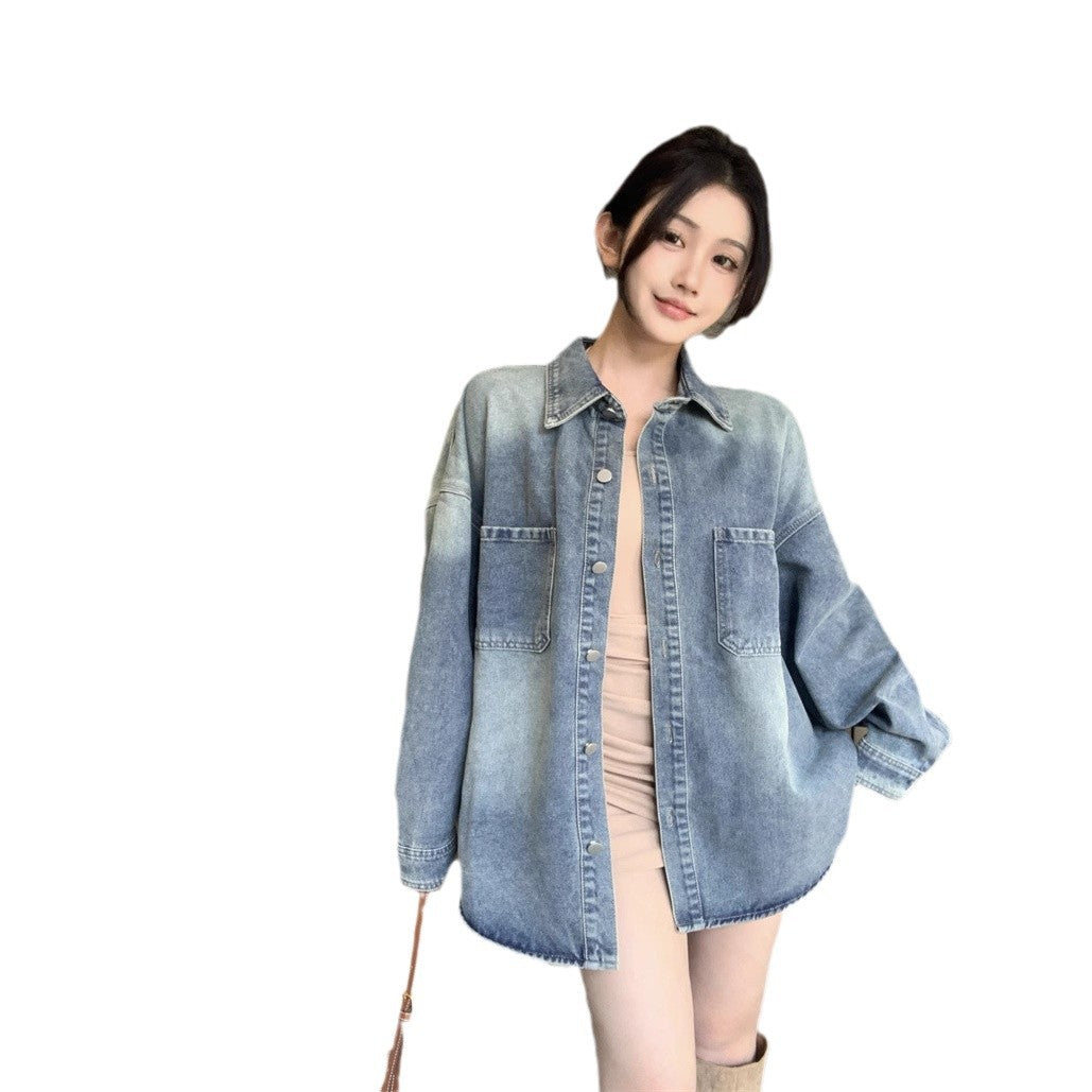 Damen Oversize Denim Hemd