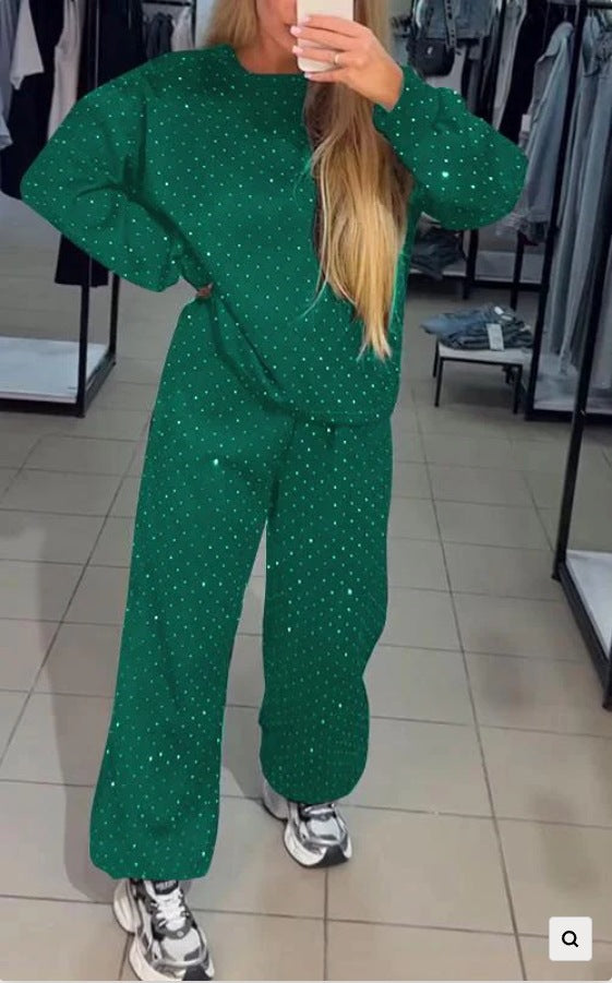Damen Lounge-Set Glitzernd Weit Norvielle
