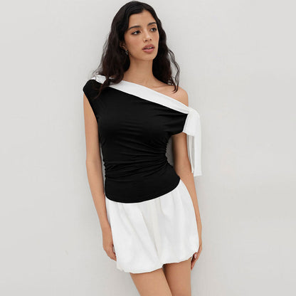 Damen Off-Shoulder mit Schleifenverschluss