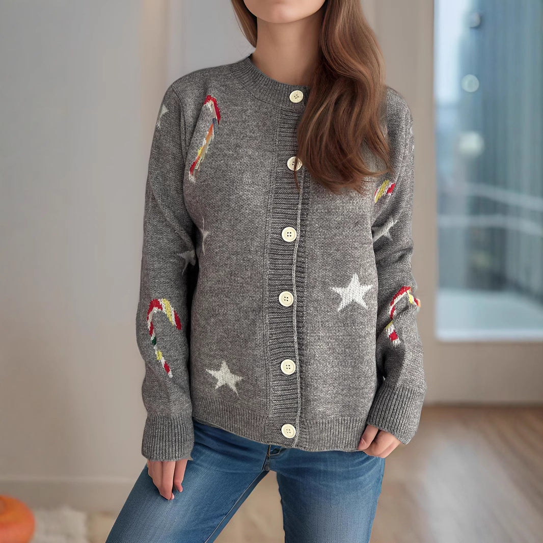 Damen Strickjacke Festlich Designer-Druck Norvielle