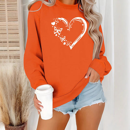 Damen Sweatshirt Herz Schmetterling Design Norvielle