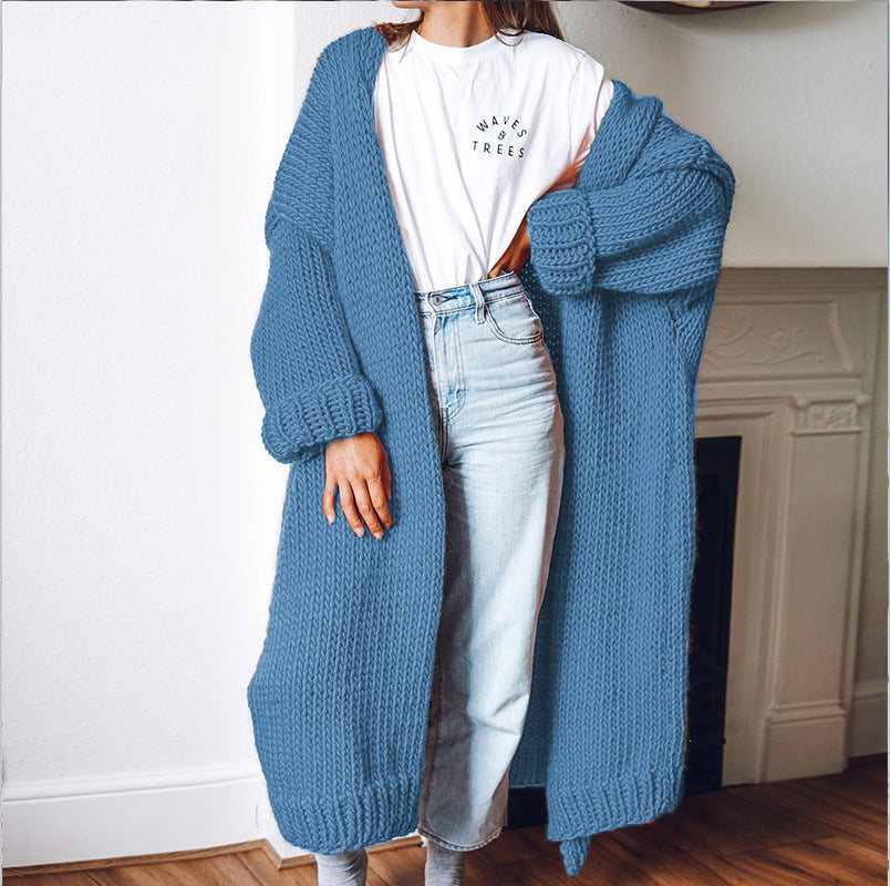 Damen Grobstrick Cardigan Oversized Bequem