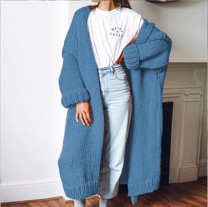 Damen Grobstrick Cardigan Oversized Bequem