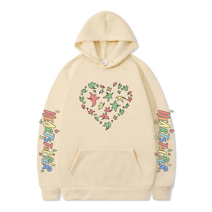 Damen Kapuzenpullover Herz- und Blattmotiv Norvielle