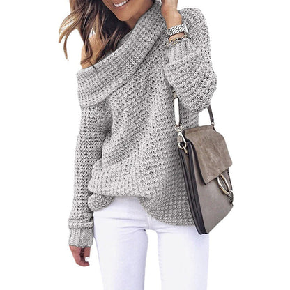 Damen Strickpullover Schulterfrei Strukturiert Norvielle