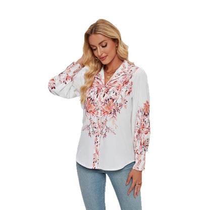 Damen Bluse mit Floralmuster und Puffärmeln