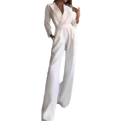 Damen Jumpsuit Figurbetont Weites Bein Norvielle