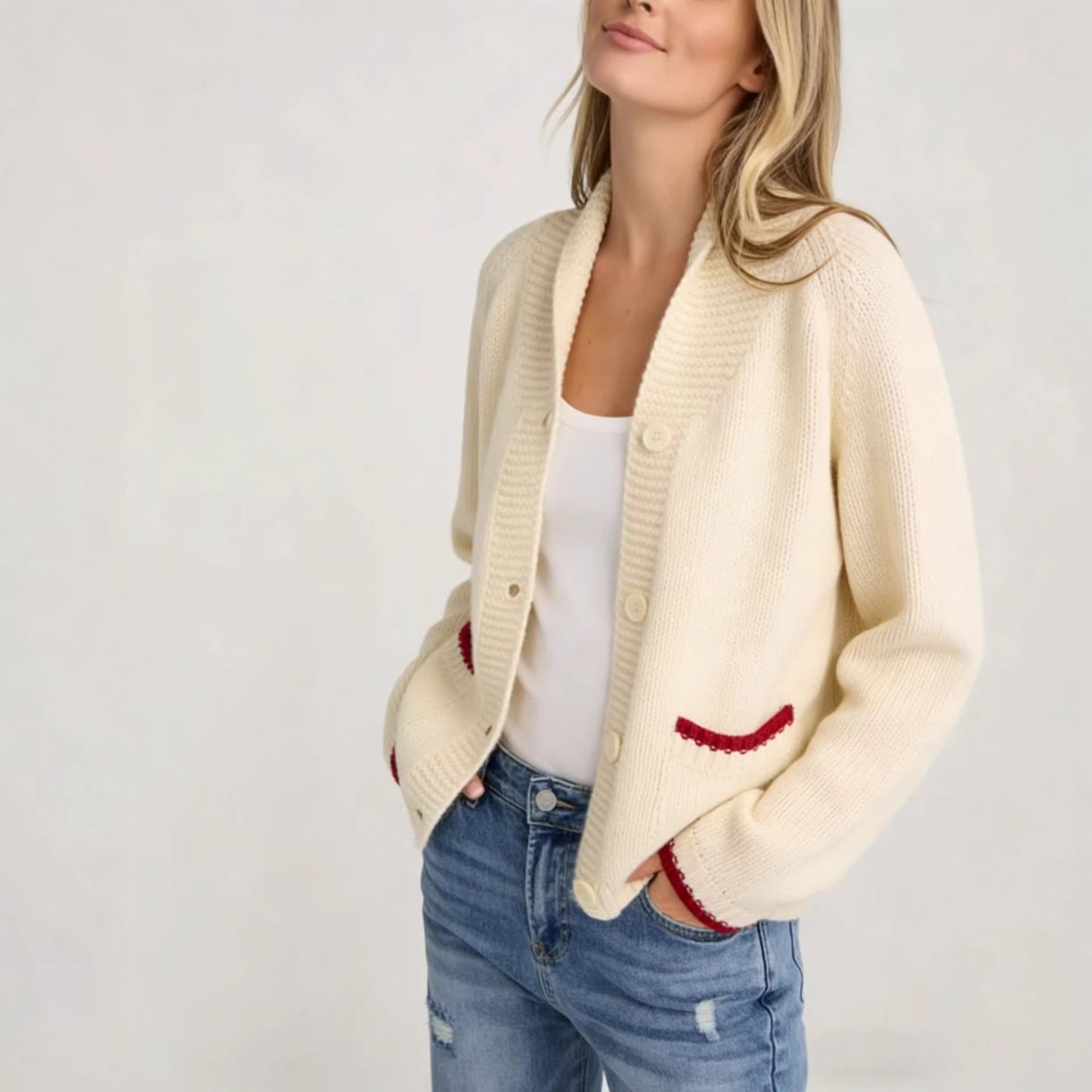 Damen Strickjacke Krabbenmuster Norvielle