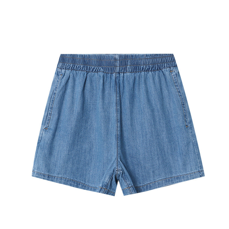 Damen Jeansshorts Elastischer Bund Weites Bein Norvielle